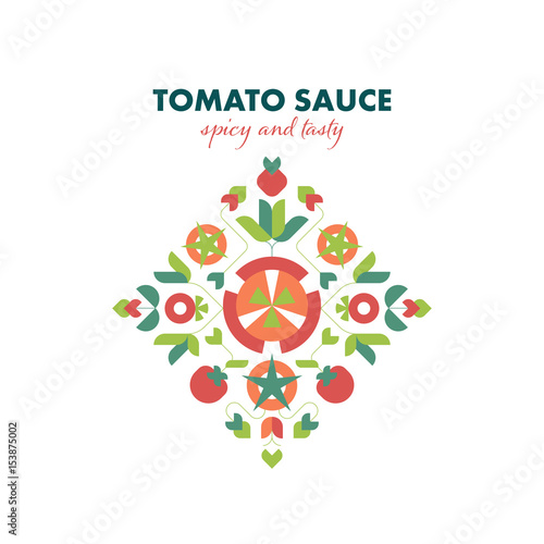 Abstract geometrical tomato pattern.