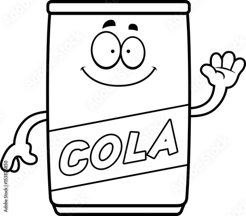 Cartoon Cola Can Waving