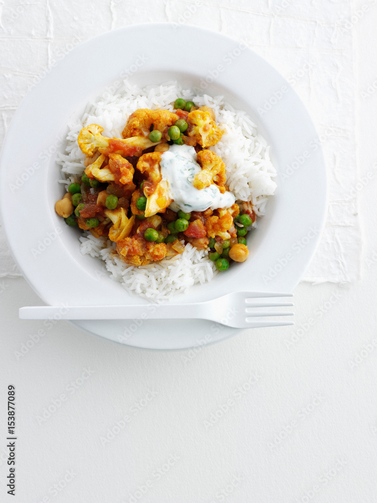 Plate of Indian chickpea curry Plate of Indian chickpea curry