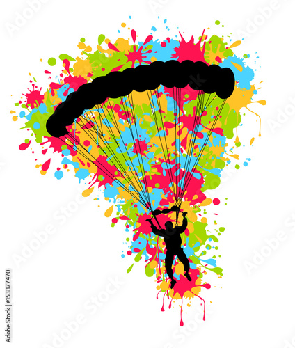 Isolated paratrooper, creativity concept