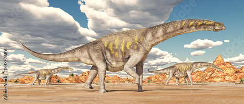 Dinosaurier Argentinosaurus in der W  ste