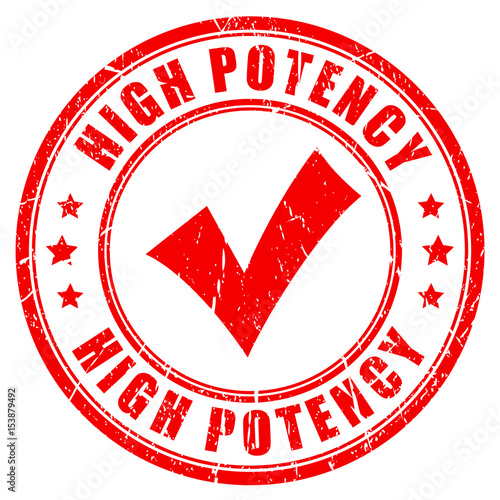 High potency rubber ink stamp