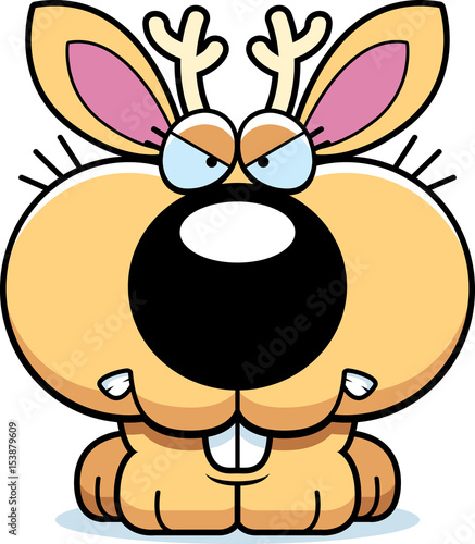 Cartoon Jackalope Mad