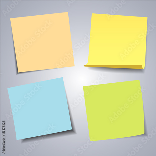 Color clear list of paper on the grey background