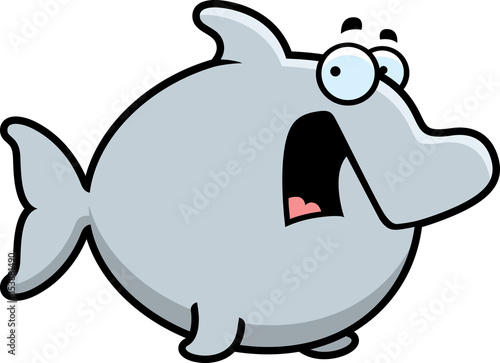 Scared Cartoon Dolphin