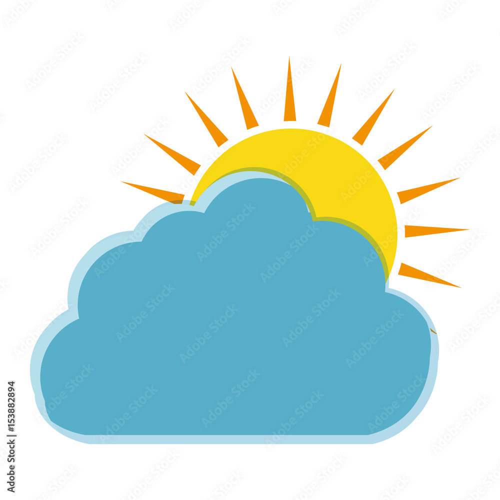 cloud and sun icon over white background. colorful design. vector illustration cloud and sun icon over white background. colorful design. vector illustration