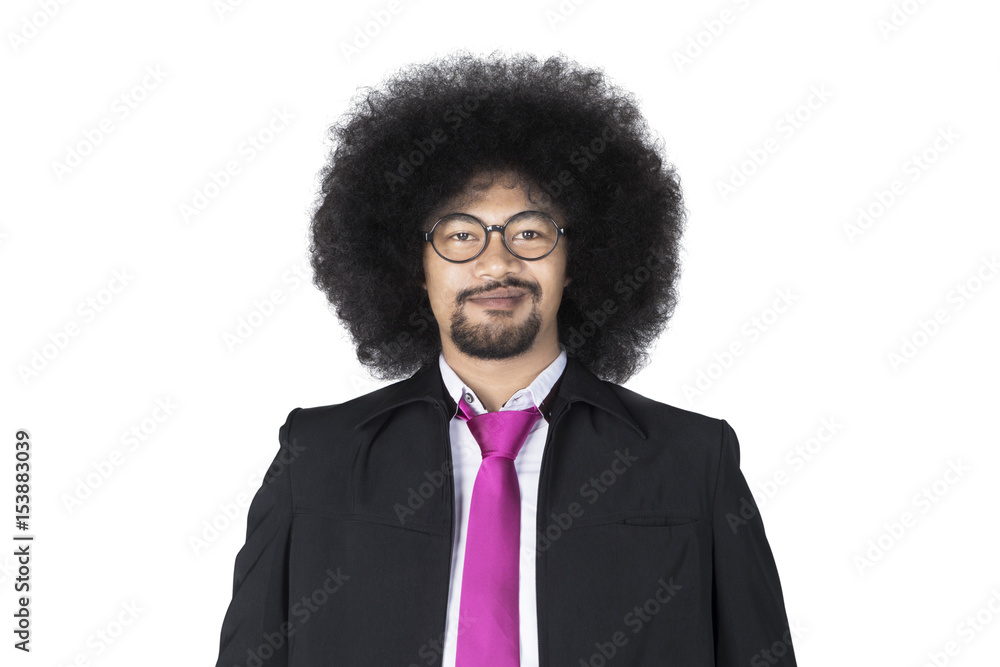 Afro businessman looking at the camera Afro businessman looking at the camera