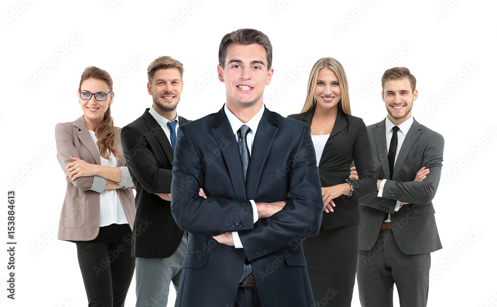 Group of smiling business people. Isolated over white background Group of smiling business people. Isolated over white background