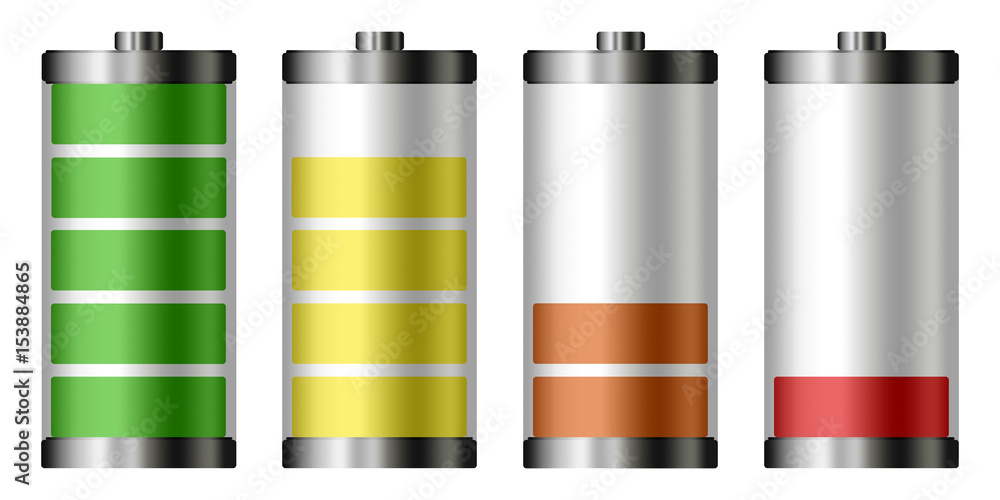 Four different battery levels Four different battery levels