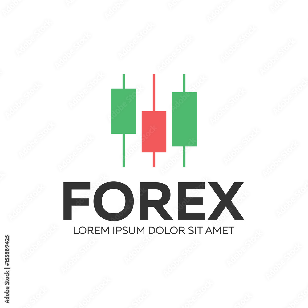 Logo Candlestick trading chart analyzing in forex stock market. Stock