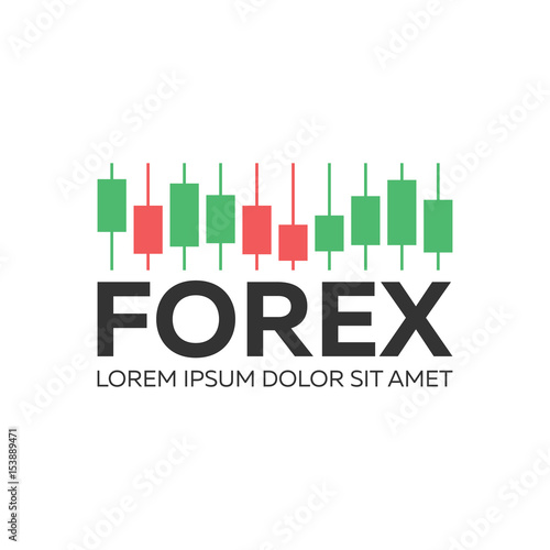 Logo Candlestick trading chart analyzing in forex stock market.