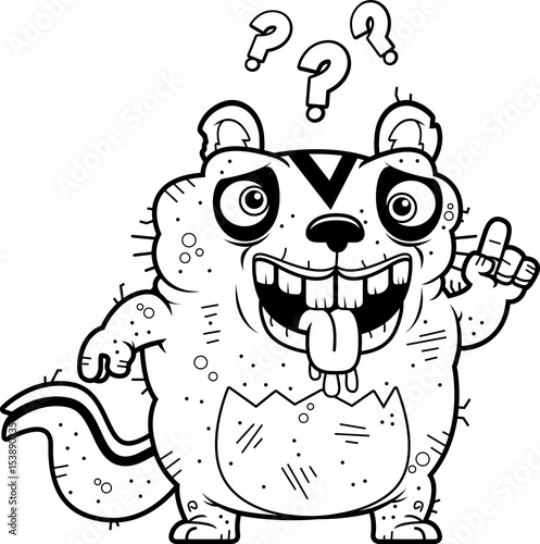 Cartoon Confused Ugly Chipmunk