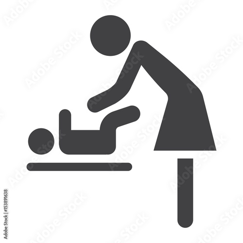 Mother swaddle baby solid icon, care and motherhood, vector graphics, a filled pattern on a white background, eps 10.