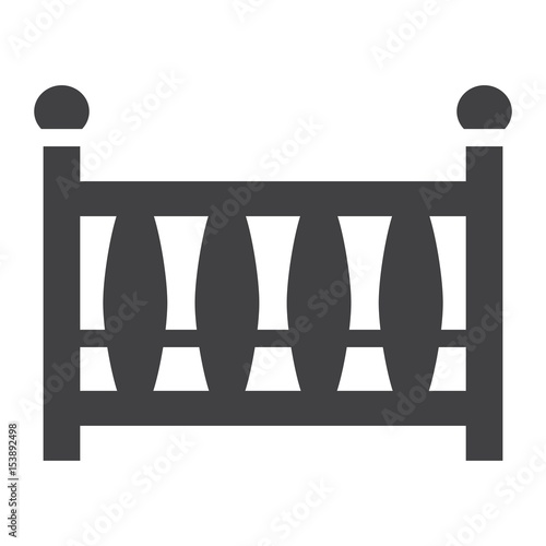 Baby crib solid icon, baby cot and bed, vector graphics, a filled pattern on a white background, eps 10.