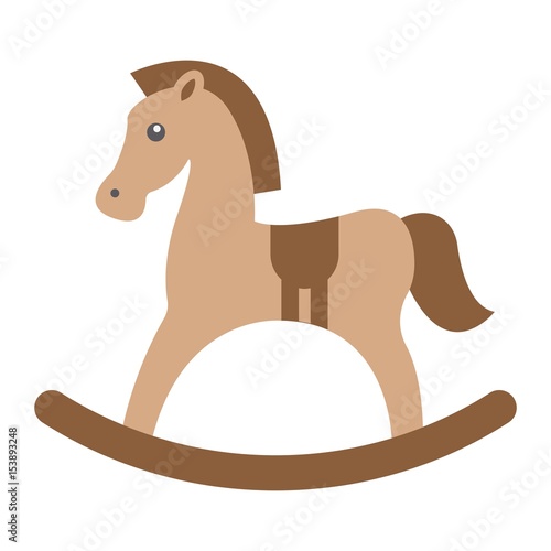 Rocking horse flat icon, wooden toy, vector graphics, a colorful solid pattern on a white background, eps 10.