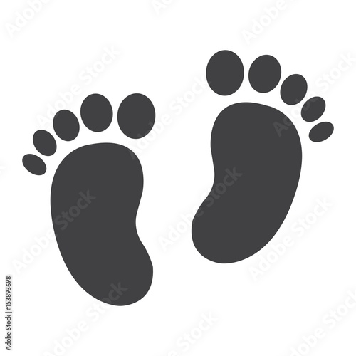 Baby footprint solid icon, foot silhouette, vector graphics, a filled pattern on a white background, eps 10.