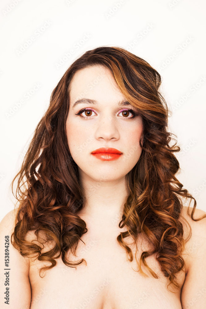 Nude young woman with, headshot Stock Photo Adobe Stock