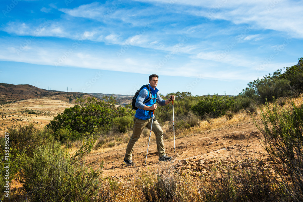 Young man hiking Young man hiking
