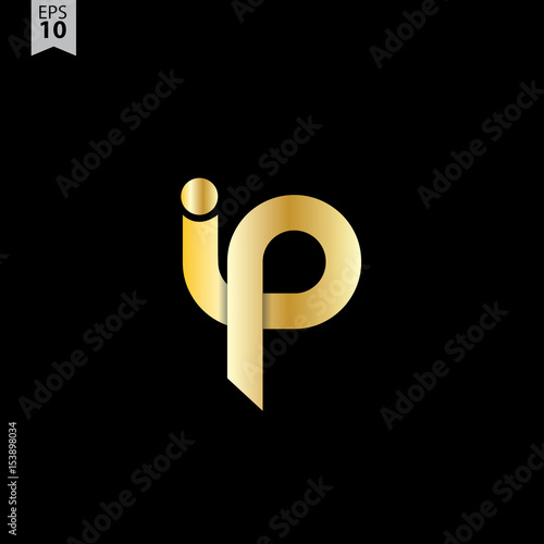 Initial Letter IP Rounded Lowercase Logo