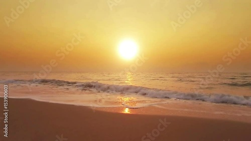 Overlooking the beautiful beach at sunset.