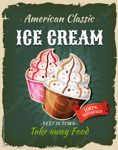 Retro Fast Food Ice Cream Poster