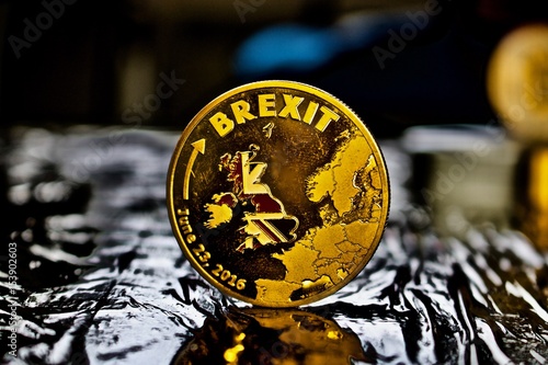 Gold brexit physical coin photo