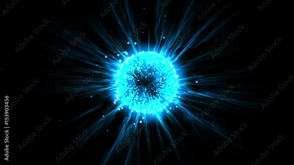 4k Blue flare ball fiber optic laser flying particles energy tech background. 4k Blue flare ball fiber optic laser flying particles energy tech background.