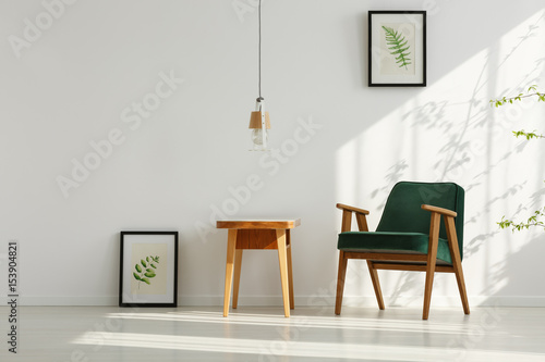 Interior with green armchair