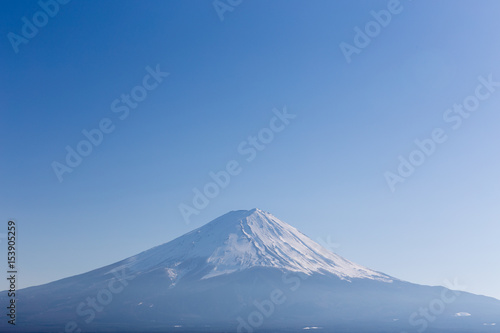 top of Fuji mountain and blue sky