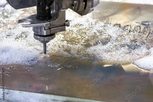 CNC water jet cutting machine process