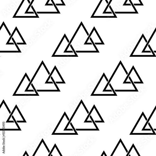 Geometric monochrome background. Black and white seamless pattern