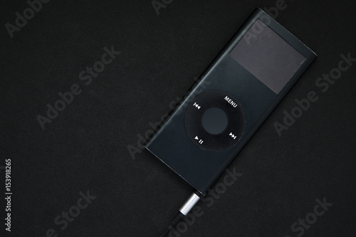 Mp3 player on black background.