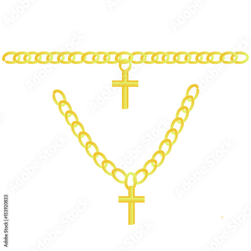 gold chain plain  3d