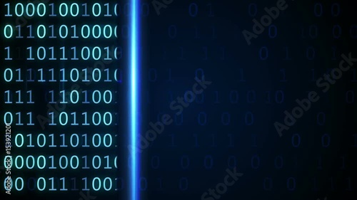 Abstract digital binary data scan loop background photo