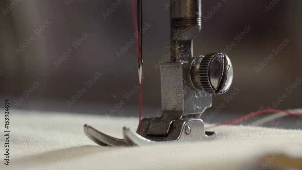 Working sewing machine Stock Video Adobe Stock