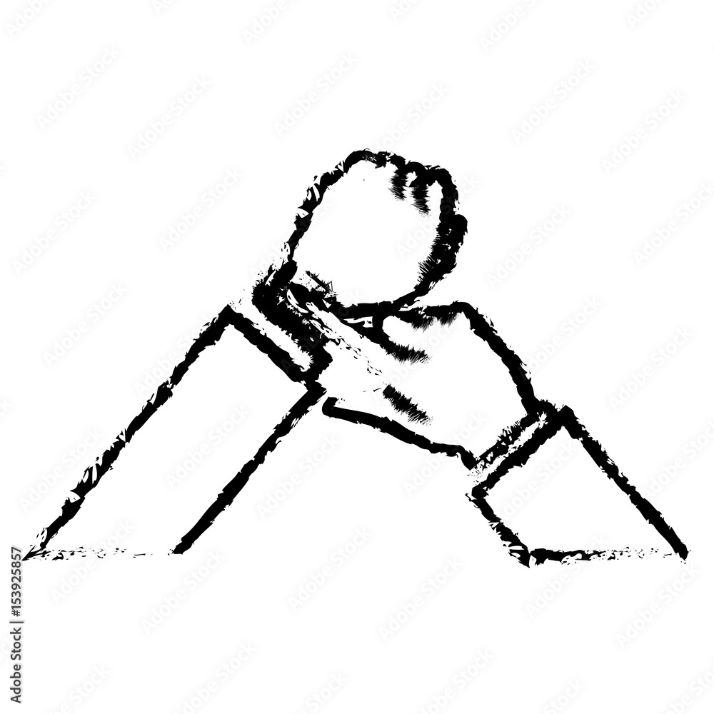 Fototapeta premium hands man business touch smart technology sketch vector illustration