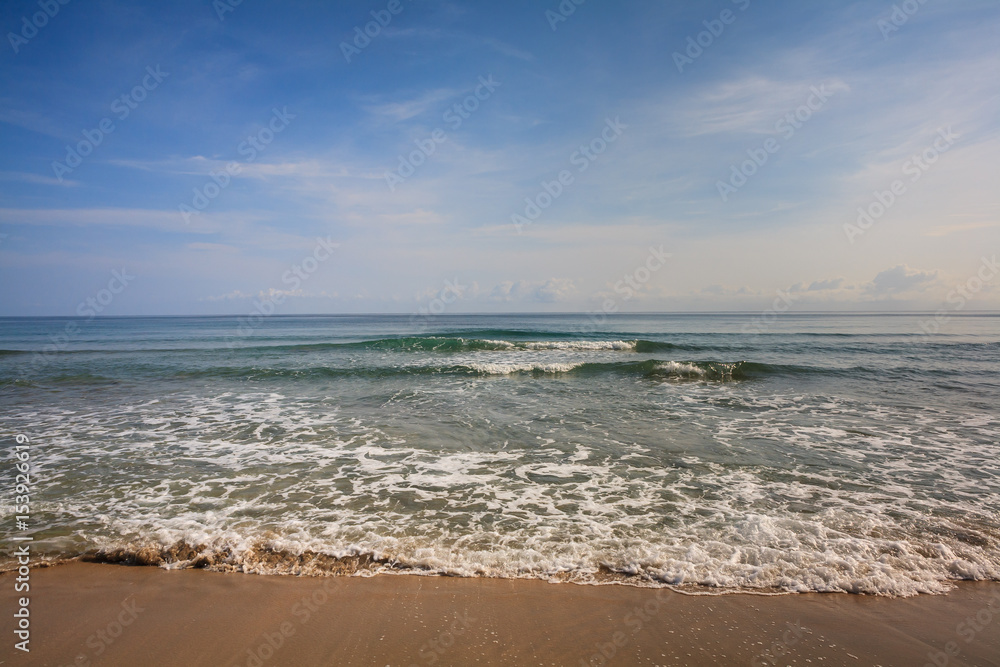 Waves on a Sandy Caribbean Beach
