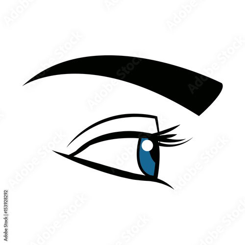 cute female eye look vision design vector illustration