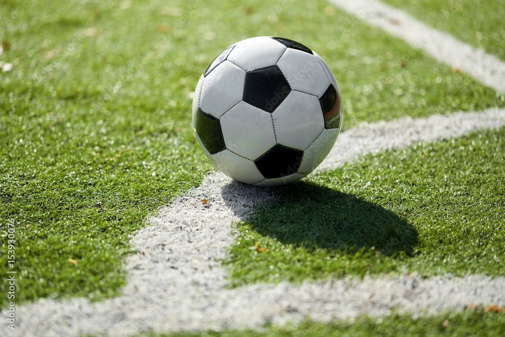 soccer ball on football field soccer ball on football field