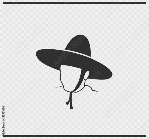 mexicano icon black color on transparent