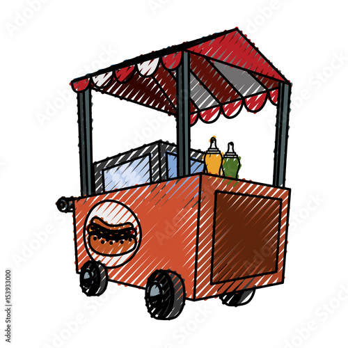 Hot dog cart icon vector illustrationm graphic design photo
