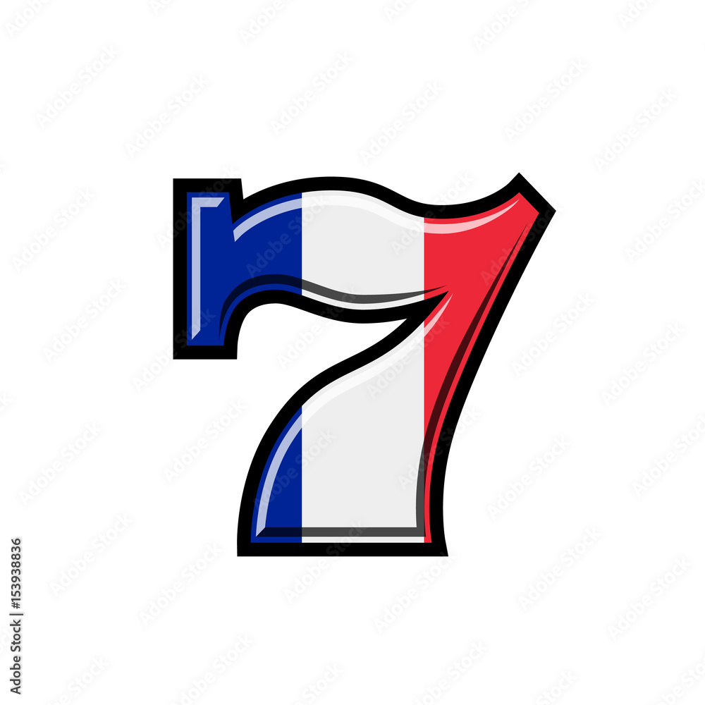 Slot machine french flag vector illustration Slot machine french flag vector illustration