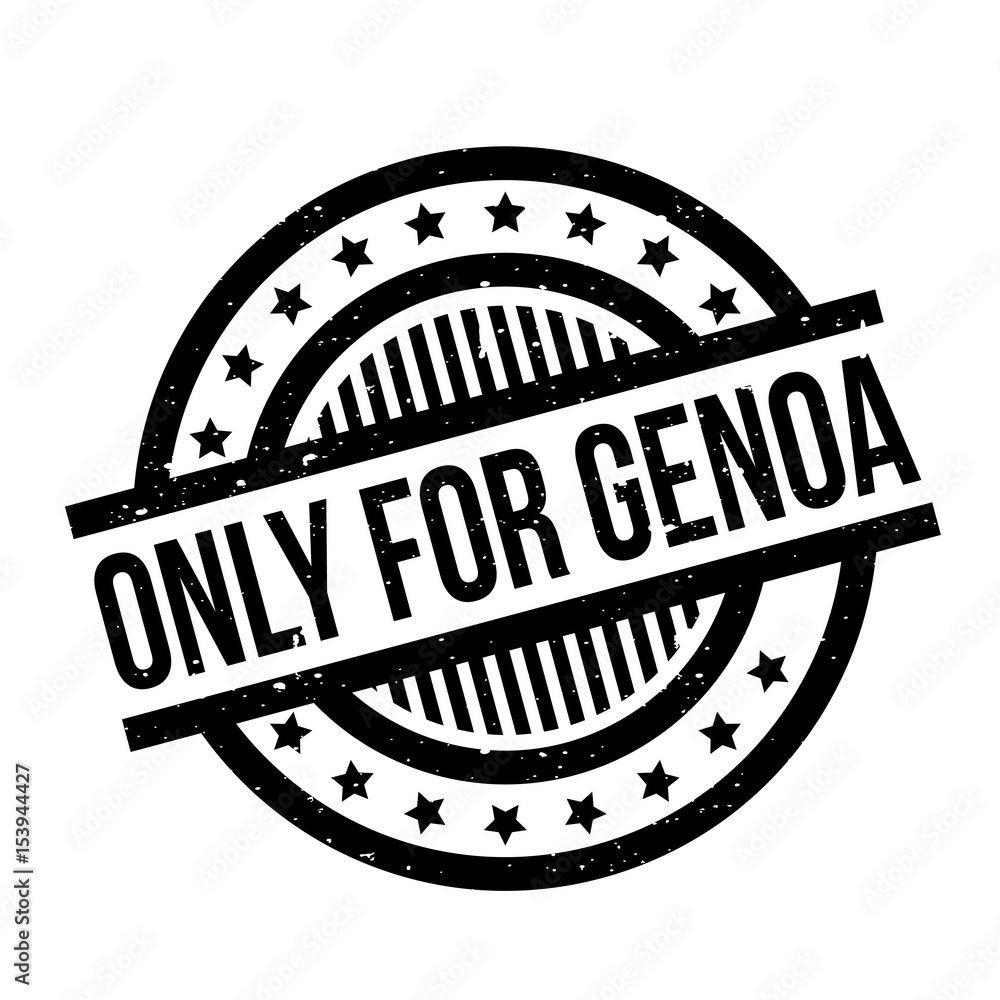 Only For Genoa rubber stamp. Grunge design with dust scratches. Effects can be easily removed for a clean, crisp look. Color is easily changed. Only For Genoa rubber stamp. Grunge design with dust scratches. Effects can be easily removed for a clean, crisp look. Color is easily changed.