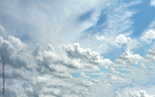 Fototapeta Naklejka Na Ścianę i Meble -  Fluffy clouds in the sky blue