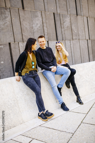 Urban young people hanging out