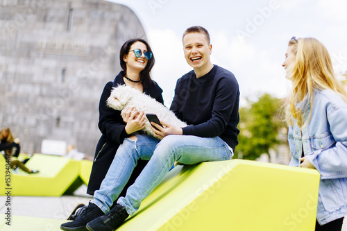 Young people are having fun...