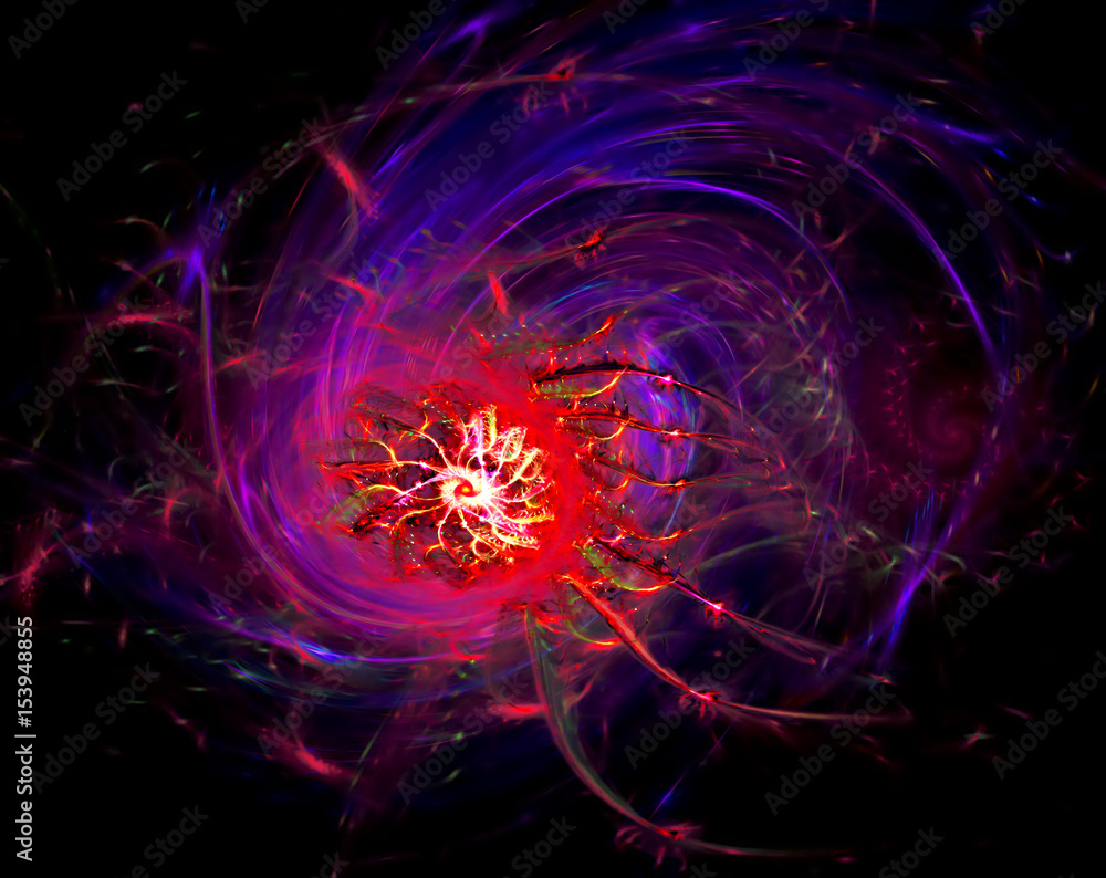 Fantastically translucent abstract space nebula with a complex ...