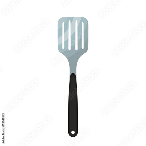 Spatula utensil, metal tool for barbecue. Made in flat style