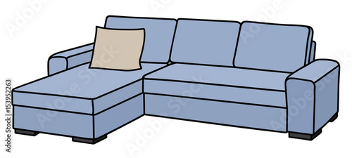 Big light blue sofa