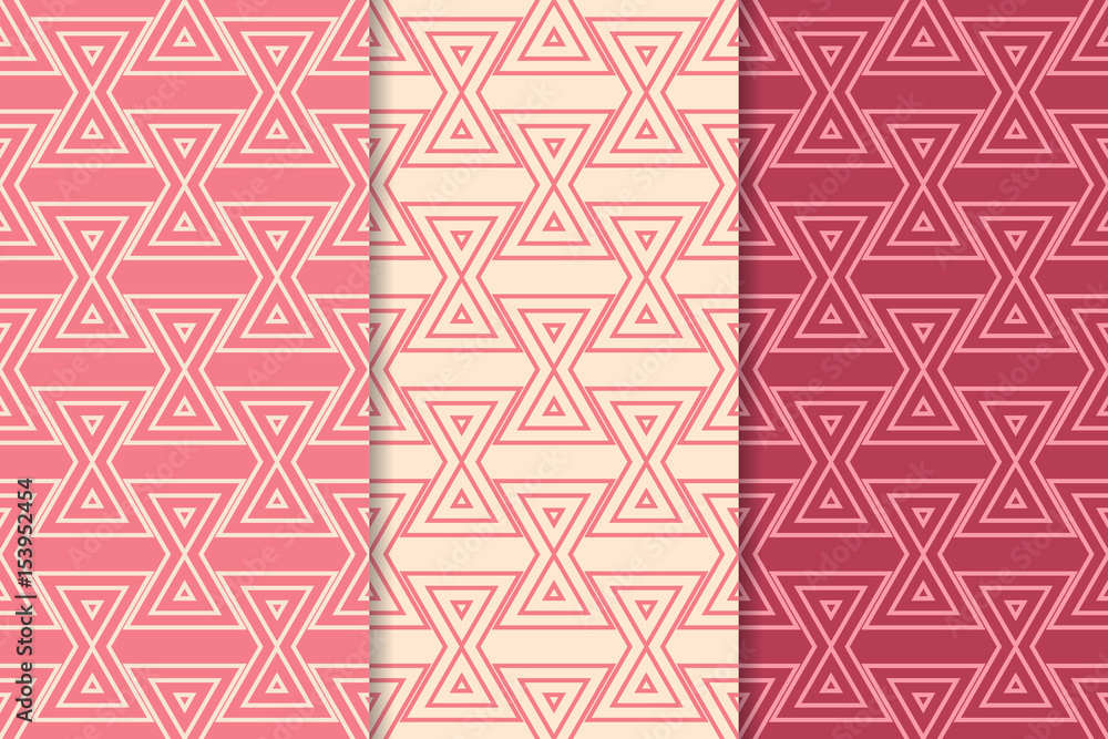 Geometric background Triangle red seamless pattern Geometric background Triangle red seamless pattern
